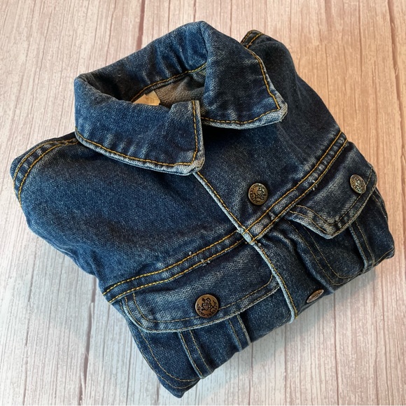 Vtg Pitchriders Dark Wash Jean Jacket Snap Buttons Child 5 6 Western Cowboy - Picture 13 of 16